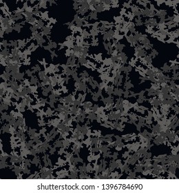 Urban camouflage of various shades of black and grey colors. It is a colorful seamless pattern that can be used as a camo print for clothing and background and backdrop or computer wallpaper