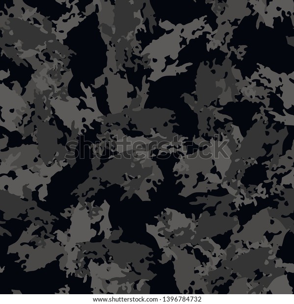 さまざまな色合いの黒とグレイの都市の迷彩 カラフルなシームレスな模様で 衣類 背景 背景 コンピューターの壁紙のカモプリントとして使用できます のベクター画像素材 ロイヤリティフリー
