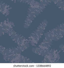 Urban camouflage of various shades of blue and purlpe colors. It is a colorful seamless pattern that can be used as a camo print for clothing and background and backdrop or computer wallpaper