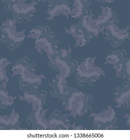 Urban camouflage of various shades of blue and purlpe colors. It is a colorful seamless pattern that can be used as a camo print for clothing and background and backdrop or computer wallpaper