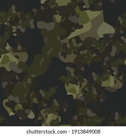 Urban camouflage of various shades of blue, green and brown colors. It is a colorful seamless pattern that can be used as a camo print for clothing and background and backdrop or computer wallpaper