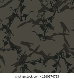 Urban camouflage of various shades of brown and olive colors. It is a colorful seamless pattern that can be used as a camo print for clothing and background and backdrop or computer wallpaper