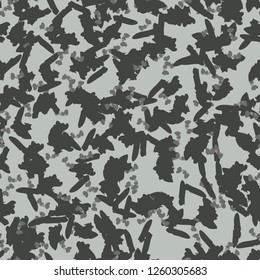 Urban camouflage of various shades of green and gray colors. It is a colorful seamless pattern that can be used as a camo print for clothing and background and backdrop or computer wallpaper
