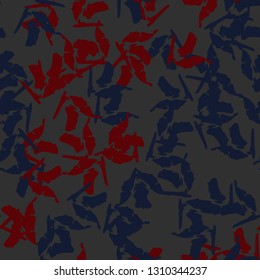 Urban camouflage of various shades of grey, blue and red colors. It is a colorful seamless pattern that can be used as a camo print for clothing and background and backdrop or computer wallpaper