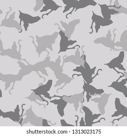 Urban camouflage of various shades of grey colors. It is a colorful seamless pattern that can be used as a camo print for clothing and background and backdrop or computer wallpaper