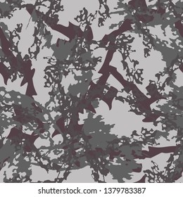 Urban camouflage of various shades of grey and purple colors. It is a colorful seamless pattern that can be used as a camo print for clothing and background and backdrop or computer wallpaper