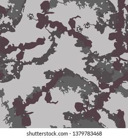 Urban camouflage of various shades of grey and purple colors. It is a colorful seamless pattern that can be used as a camo print for clothing and background and backdrop or computer wallpaper