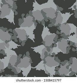 Urban camouflage of various shades of grey and green colors. It is a colorful seamless pattern that can be used as a camo print for clothing and background and backdrop or computer wallpaper