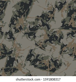 Urban camouflage of various shades of grey, green and brown colors. It is a colorful seamless pattern that can be used as a camo print for clothing and background and backdrop or computer wallpaper