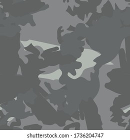 Urban camouflage of various shades of grey and green colors. It is a colorful seamless pattern that can be used as a camo print for clothing and background and backdrop or computer wallpaper
