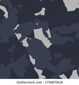 Urban camouflage of various shades of grey and blue colors. It is a colorful seamless pattern that can be used as a camo print for clothing and background and backdrop or computer wallpaper
