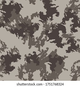 Urban camouflage of various shades of grey and brown colors. It is a colorful seamless pattern that can be used as a camo print for clothing and background and backdrop or computer wallpaper