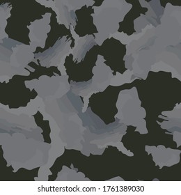 Urban camouflage of various shades of grey and green colors. It is a colorful seamless pattern that can be used as a camo print for clothing and background and backdrop or computer wallpaper