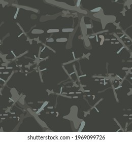Urban camouflage of various shades of grey, beige and blue colors. It is a colorful seamless pattern that can be used as a camo print for clothing and background and backdrop or computer wallpaper