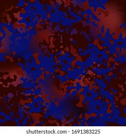 Urban camouflage of various shades of red and blue colors. It is a colorful seamless pattern that can be used as a camo print for clothing and background and backdrop or computer wallpaper