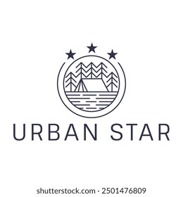 urban camping  minimalist logo design