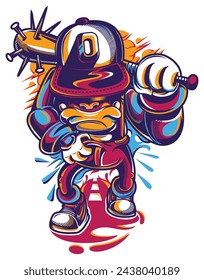 Urban Canine Gangster Graffiti Design: Logo, Mascot, Sticker, T-Shirt, Tattoo