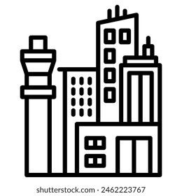 Urban Center icon line vector illustration