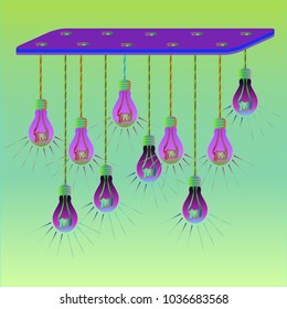 Urban chandelier rustic lighting with varying long Edison bulb.