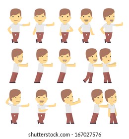 urban character set in different poses. simple flat design.