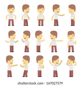 urban character set in different poses. simple flat design.