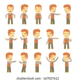 urban character set in different poses. simple flat design.