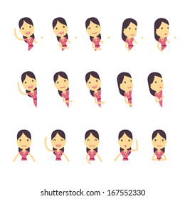 urban character set in different poses. simple flat design.