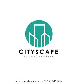 Urban City Apartment Building Real Estate Business Chart Logo design