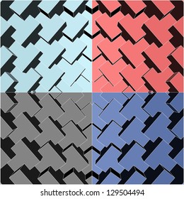 Urban City Boxes Cube Four Colors Vector 179