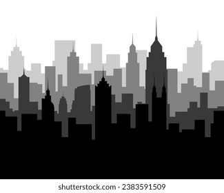 Urban city Buildings Silhouette background