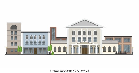 Urban city buildings skyline. Objects. Vector illustration