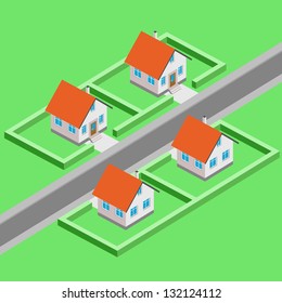 urban city development vector isometric view illustration