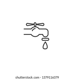 Urban and city element icon - drinking water in trendy simple line art style, flat symbol vector illustration