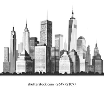 Cidade urbana Meio-Tom Cityscape Vetor Ilustração
