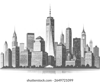 Cidade urbana Meio-Tom Cityscape Vetor Ilustração