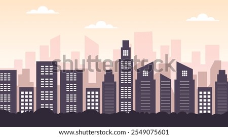 urban city landscape. flat urbn city vector illustration