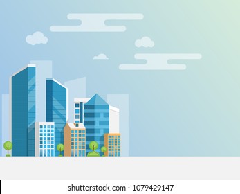 Urban and city landscape with infographic elements