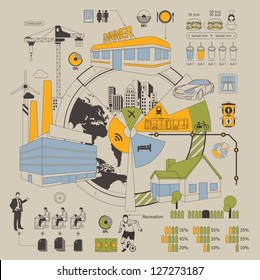 urban city life style info graphic, vector elements