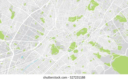 Urban City Map Of Athens, Greece