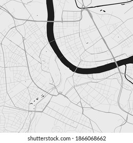 Urban city map of Basel. Vector illustration, Basel map grayscale art poster. Street map image with roads, metropolitan city area view.