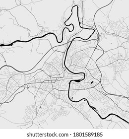 Urban city map of Bern. Vector illustration, Bern map art poster.