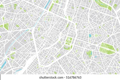 Urban city map of Brussels, Belgium