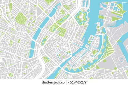 Urban city map of Copenhagen