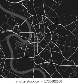 Urban city map of Dusseldorf. Vector illustration, Dusseldorf map art poster.