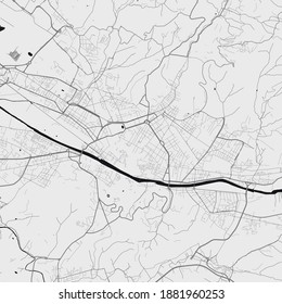 Urban city map of Florence. Vector illustration, Florence map grayscale art poster. Street map image with roads, metropolitan city area view.