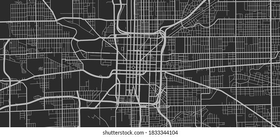 Urban city map of Indianapolis. Vector illustration, Indianapolis map grayscale art poster. Street map image with roads, metropolitan city area view.