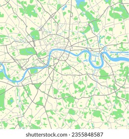 Urban city map of London (United Kingdom). Vector