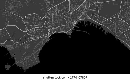Urban city map of Naples. Vector illustration, map art poster.