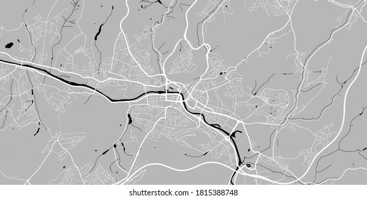 Urban city map of Saarbrucken. Vector illustration, Saarbrucken map art poster. Street map image with roads, metropolitan city area view.