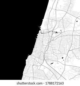 Mapa urbano de Tel Aviv-Yafo. Ilustración vectorial, afiche artístico del mapa de Tel Aviv-Yafo.